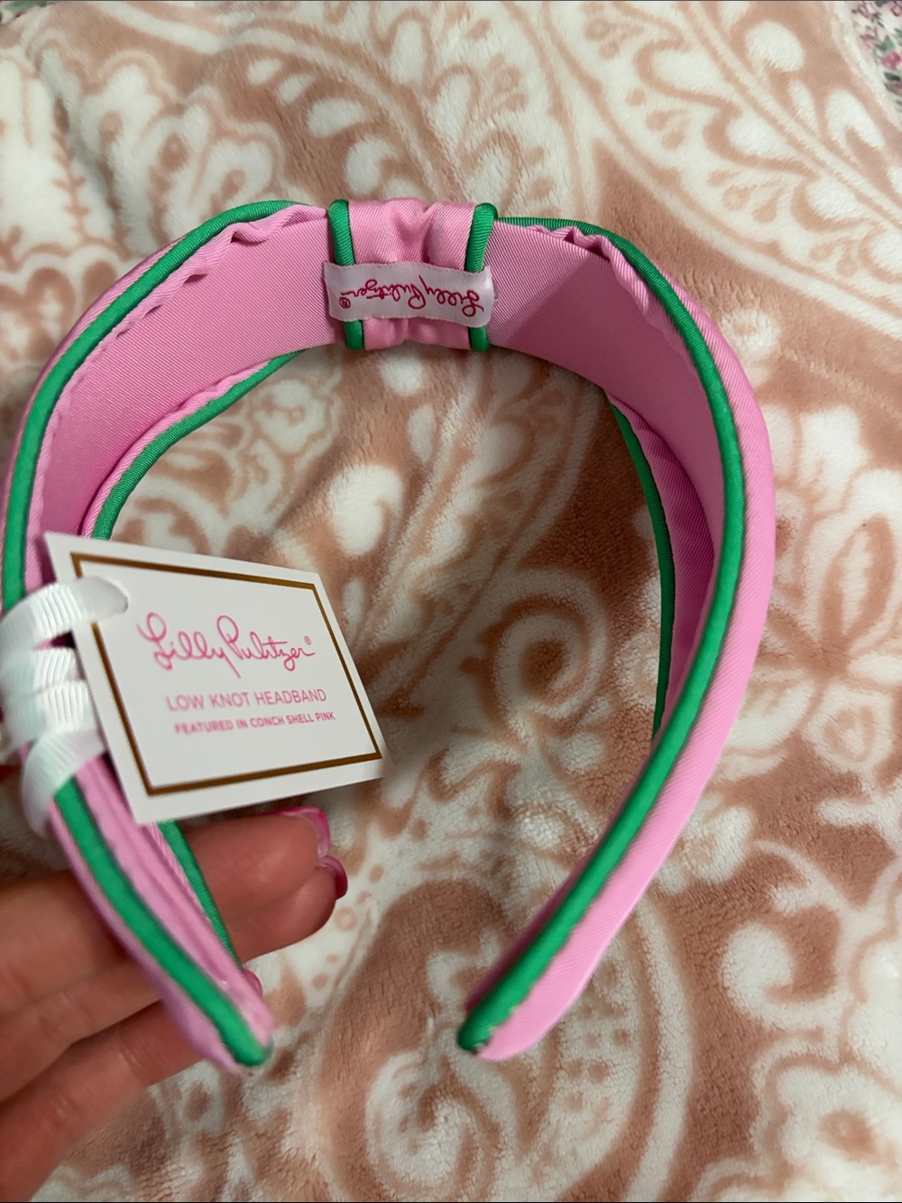 Lilly Pulitzer Pink and Green Low Knot Headband for Women - Picture 4 of 6